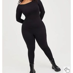 Torrid Size 1X Black Knit Stretch Body Suit (Catsuit)